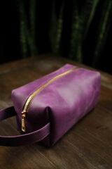 BİDERİ PERGE HAKİKİ DERİ EL ÇANTASI MOR