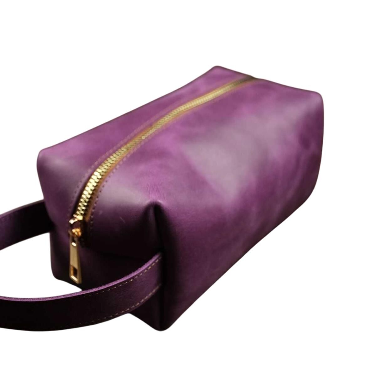 BİDERİ PERGE HAKİKİ DERİ EL ÇANTASI MOR