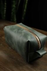 BİDERİ PERGE HAKİKİ DERİ EL ÇANTASI YEŞİL