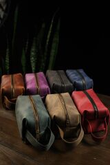 BİDERİ PERGE HAKİKİ DERİ EL ÇANTASI YEŞİL