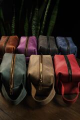 BİDERİ PERGE HAKİKİ DERİ EL ÇANTASI TABA