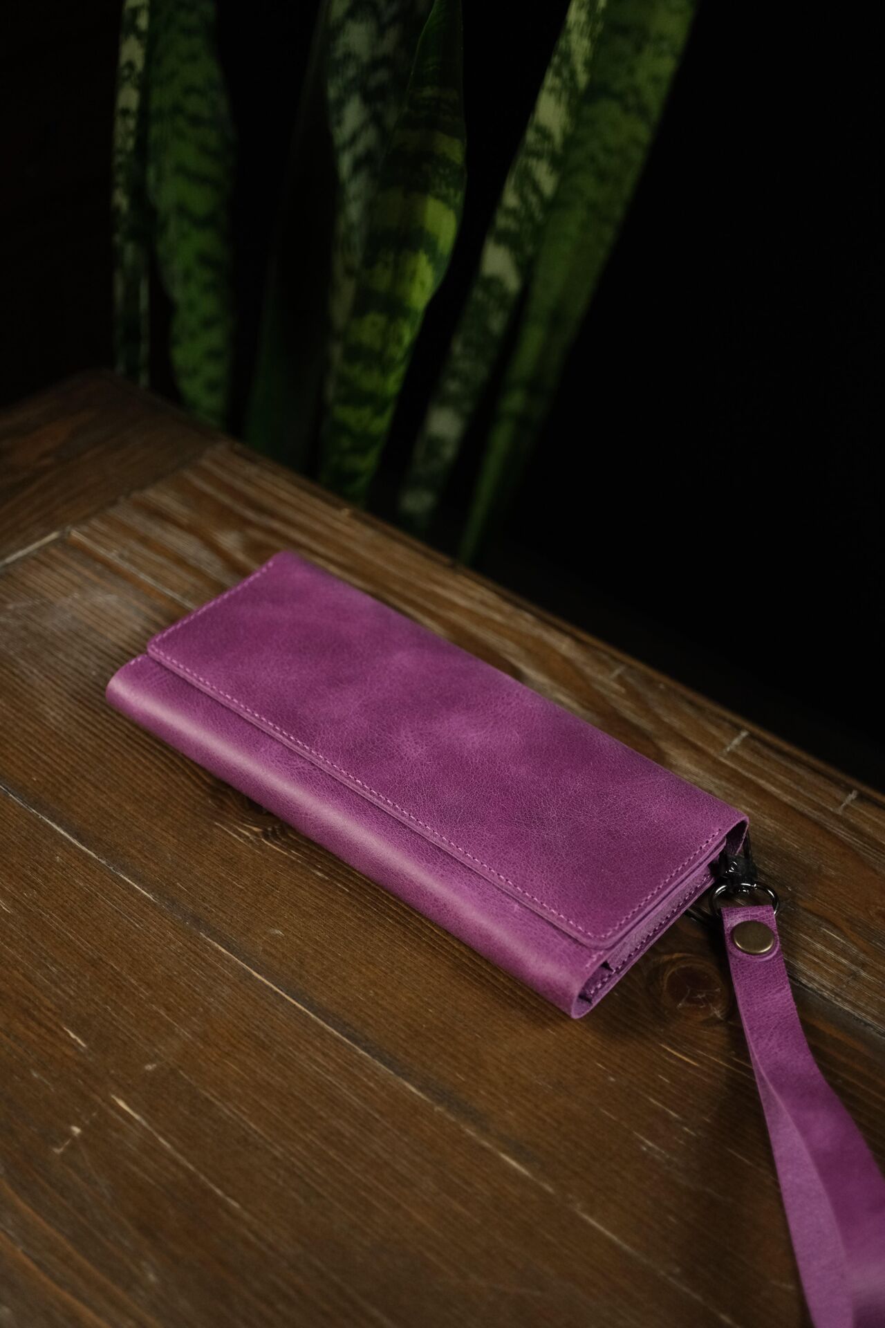 BİDERİ ASOS HAKİKİ DERİ ÇOK FONKSİYONLU CÜZDAN MOR