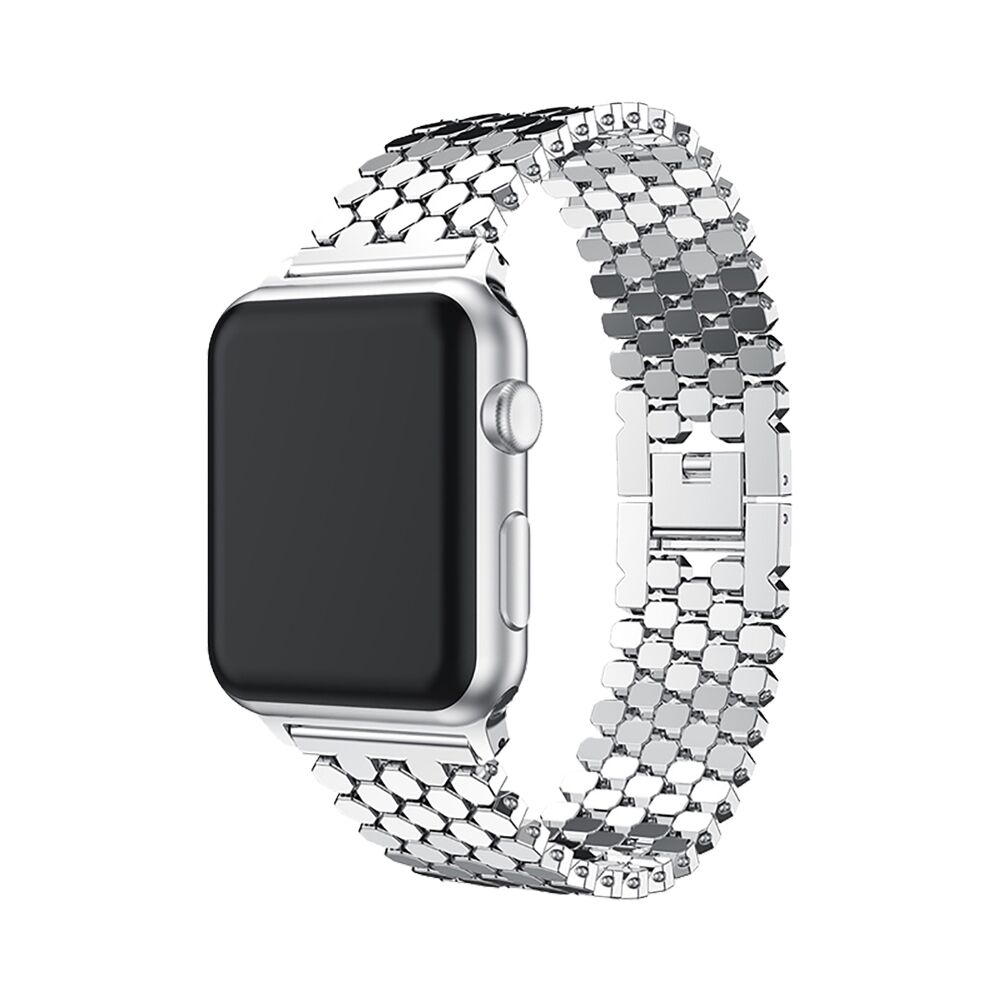 E2M Apple Watch 38-40-41mm KRD-16 Metal Gümüş Kordon