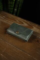 BİDERİ ZEUGMA HAKİKİ DERİ ÇITÇITLI CÜZDAN YEŞİL