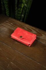 BİDERİ ZEUGMA HAKİKİ DERİ ÇITÇITLI CÜZDAN KIRMIZI