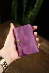 BİDERİ ZEUGMA HAKİKİ DERİ ÇITÇITLI CÜZDAN KIRMIZI