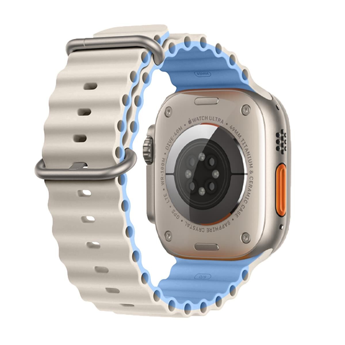 E2M APPLE WATCH 42-44-45-46-49MM KRD-28 OCEAN ÇİFT RENKLİ MAVİ KORDON