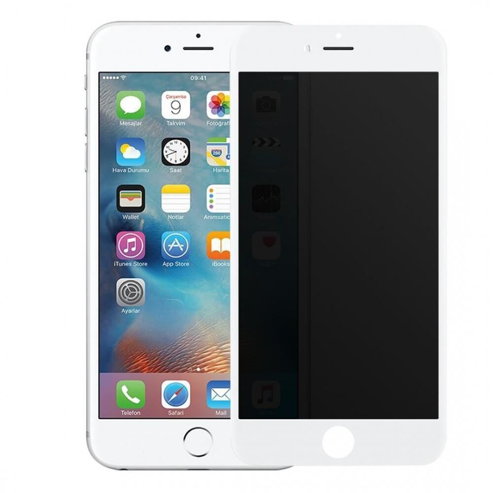 Bİ 2,5D PRIVACY SUPER GLASS IPHONE 7/8/SE BEYAZ EKRAN KORUYUCU