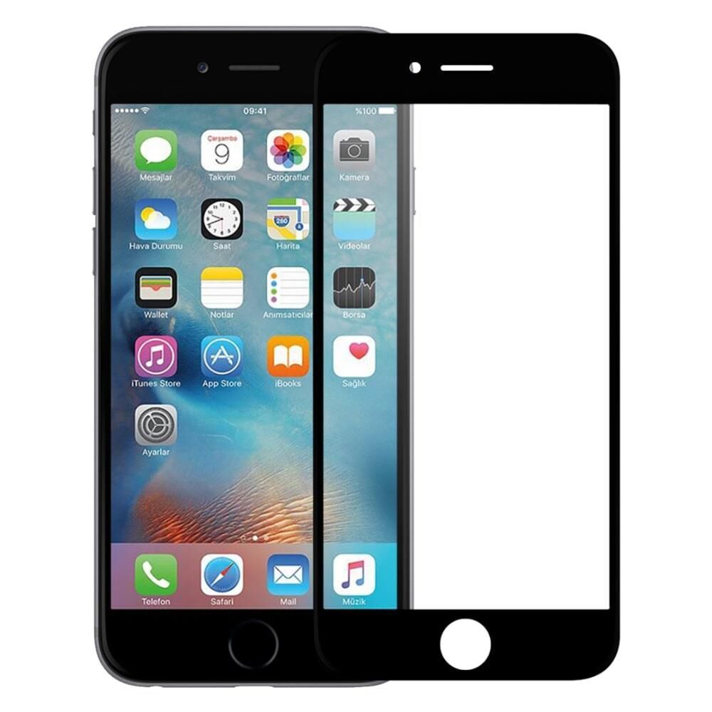 Bİ 2,5D SUPER GLASS IPHONE 7 PLUS/8 PLUS SİYAH EKRAN KORUYUCU