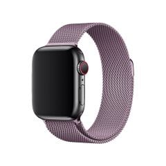 E2M Apple Watch 42-44-45-46-49mm KRD-01 Metal Hasır Lila Kordon