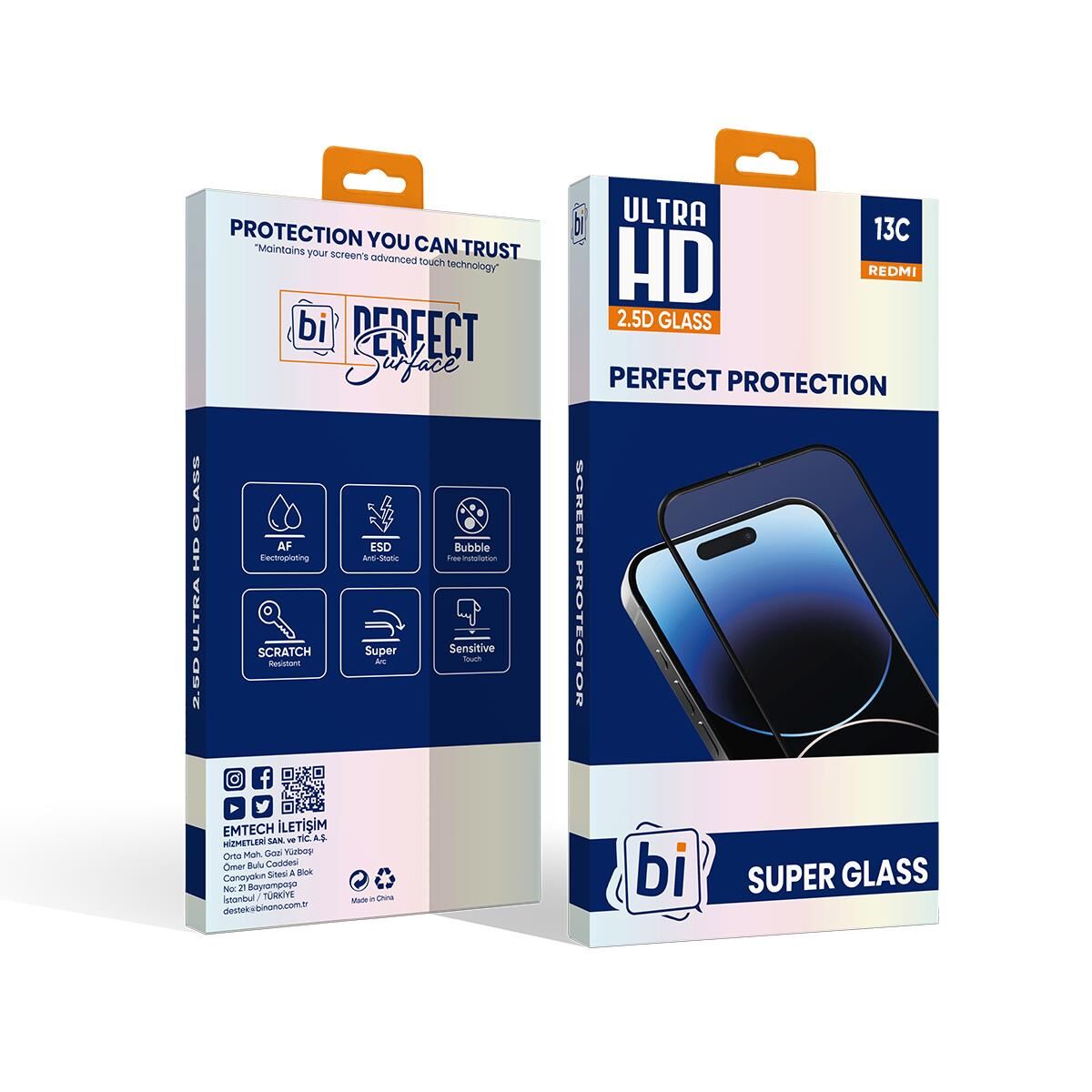 Bİ 2,5D SUPER GLASS REDMI 13C EKRAN KORUYUCU