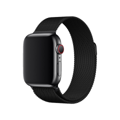 E2M APPLE WATCH 42-44-45-46-49MM KRD-01 METAL HASIR SIYAH KORDON
