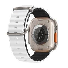 E2M APPLE WATCH 42-44-45-46-49MM KRD-28 OCEAN ÇİFT RENKLİ BEYAZ KORDON