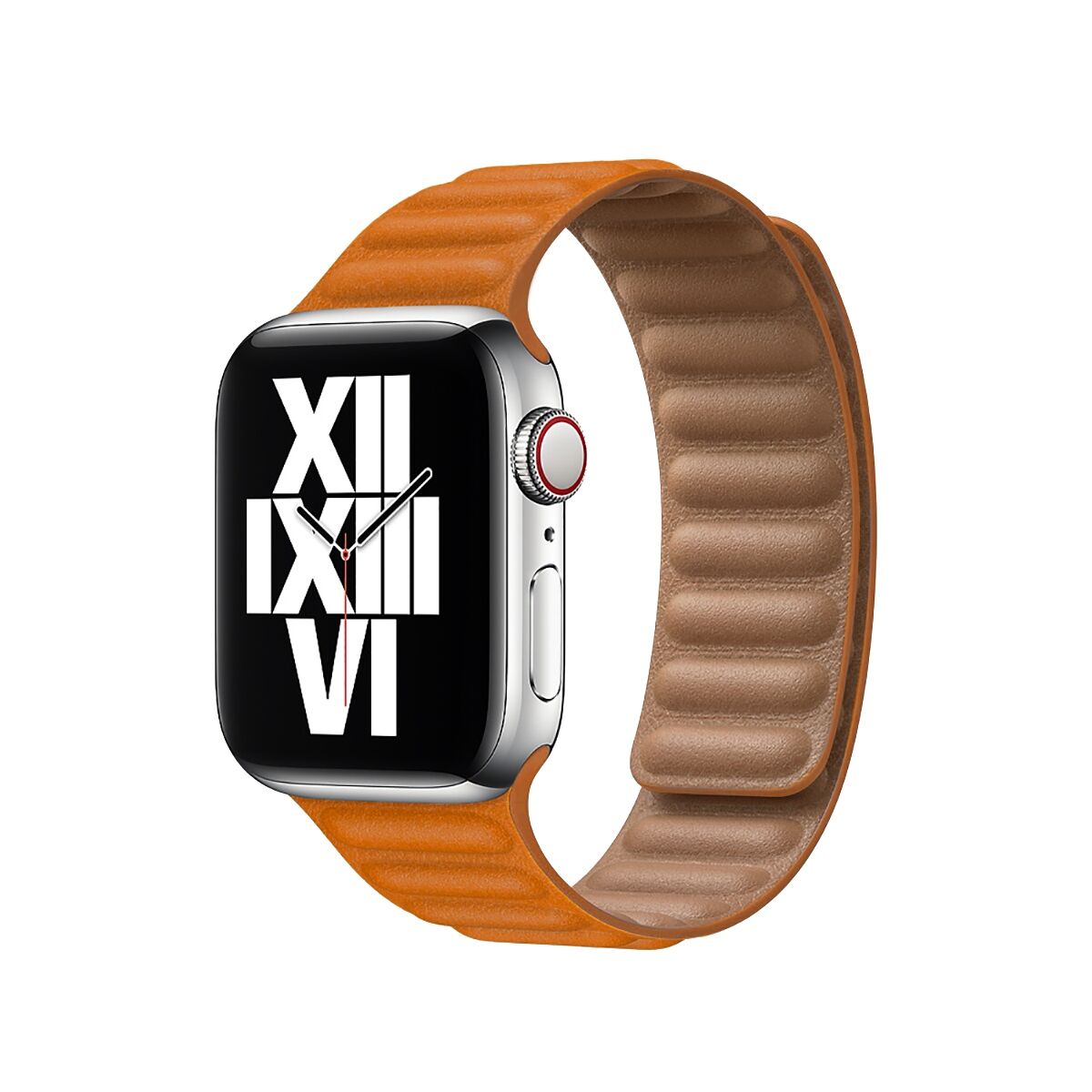 E2M Apple Watch 38-40-41mm KRD-14 Deri Turuncu Kordon