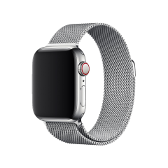 E2M APPLE WATCH 42-44-45-46-49MM KRD-01 METAL HASIR GÜMÜŞ KORDON