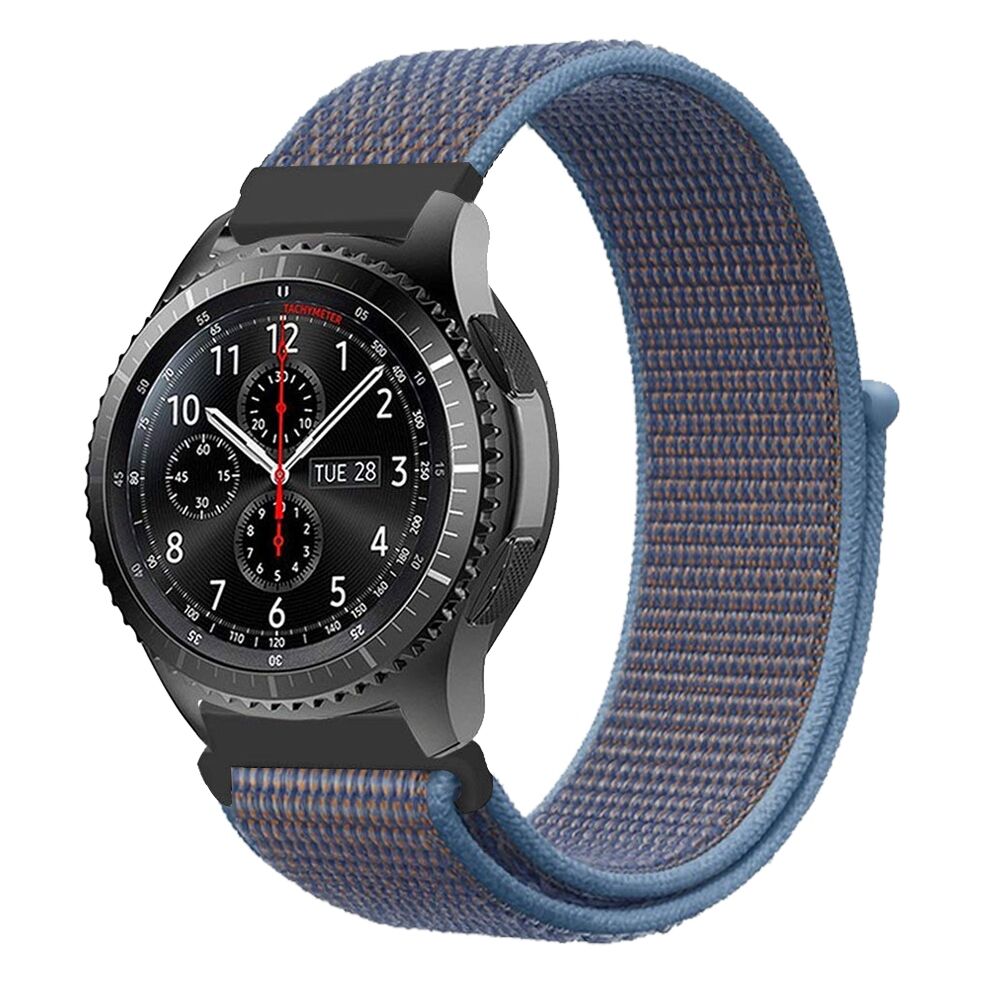 E2M Samsung Watch 22mm KRD-03 Hasır Kanvas Mavi Kordon