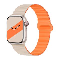 E2M APPLE WATCH 38-40-41MM KRD-06 DERİ BÜKME ÇİFT RENKLİ YILDIZ IŞIĞI KORDON