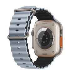 E2M APPLE WATCH 38-40-41MM KRD-28 OCEAN ÇİFT RENKLİ ÇELİK MAVİSİ KORDON