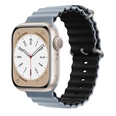E2M APPLE WATCH 38-40-41MM KRD-28 OCEAN ÇİFT RENKLİ ÇELİK MAVİSİ KORDON