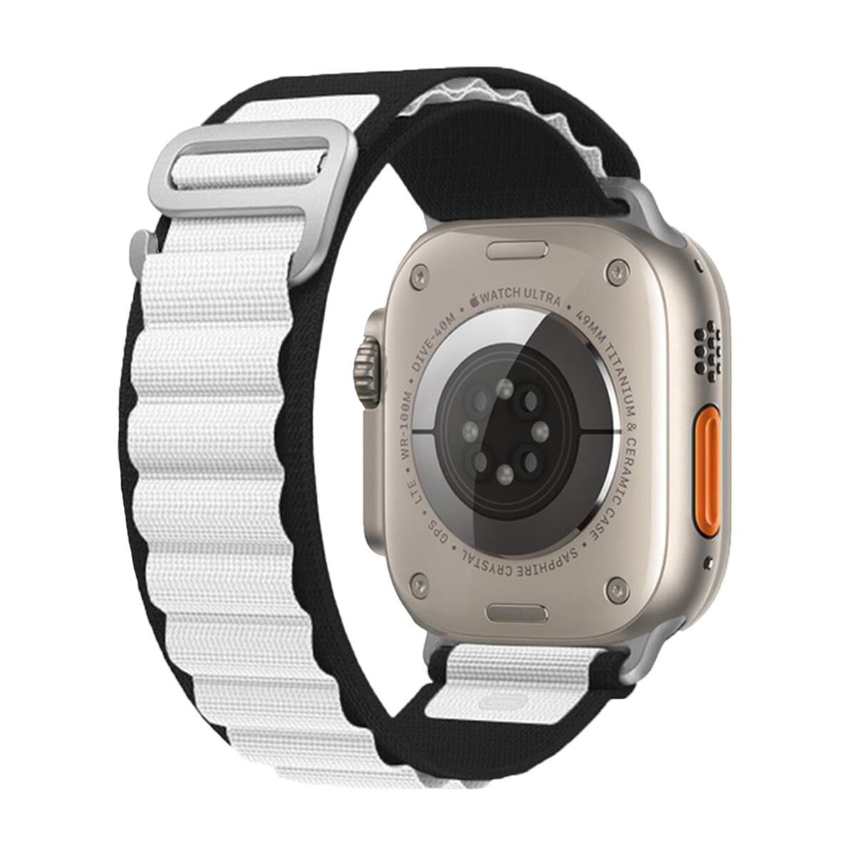 E2M APPLE WATCH 38-40-41MM KRD-26 ALPINE ÇİFT RENKLİ BEYAZ KORDON