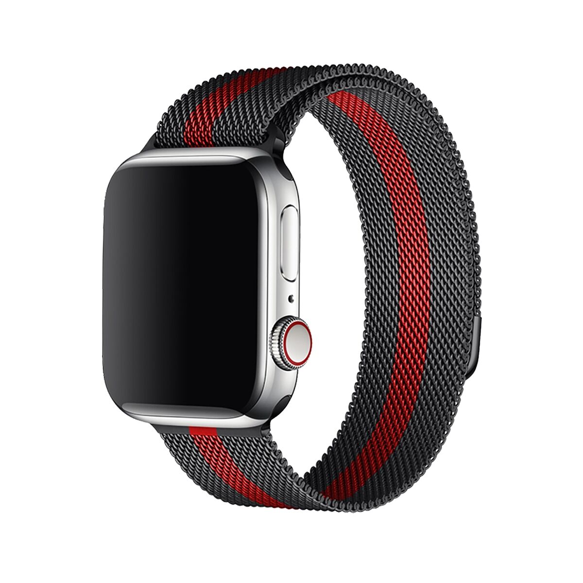 E2M Apple Watch 38-40-41mm KRD-01 Metal Hasır Spor Siyah Kordon