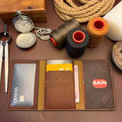 BİDERİ CAESAR HAKİKİ DERİ MAGSAFE KARTLIK KAHVERENGİ