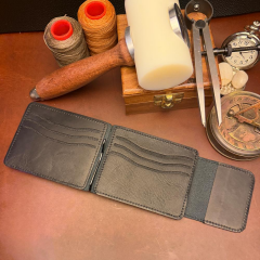 BİDERİ APOLLON HAKİKİ DERİ MANDALLI KARTLIK ANTRASİT