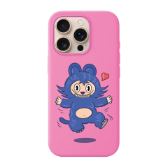 BİKAPAK Canavar Desenli Kapak iPhone 16 - Pembe