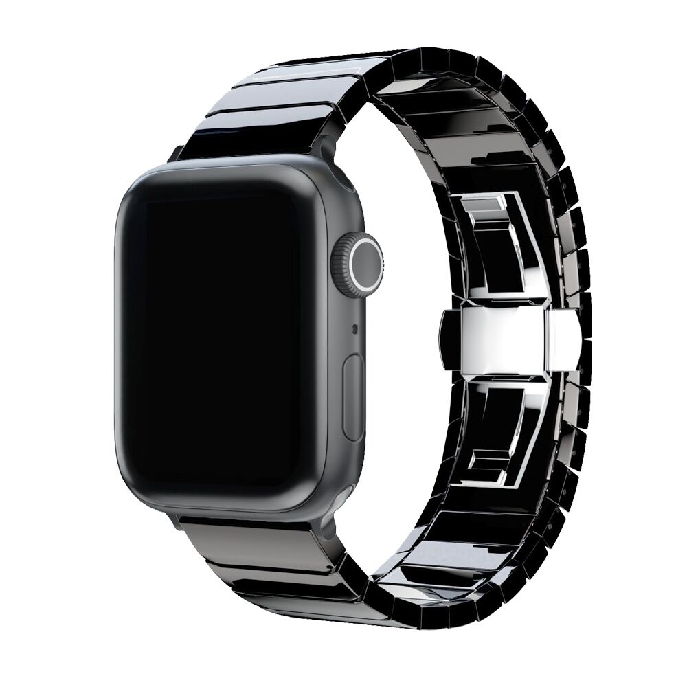 E2M Apple Watch 42-44-45-46-49mm KRD-17 Seramik Siyah Kordon