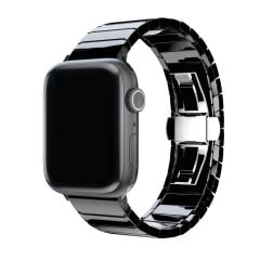 E2M Apple Watch 42-44-45-46-49mm KRD-17 Seramik Siyah Kordon