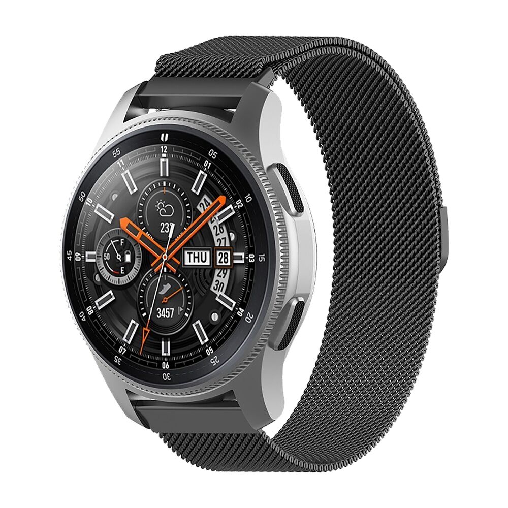 E2M Huawei Watch 20mm KRD-01 Metal Hasır Siyah Kordon
