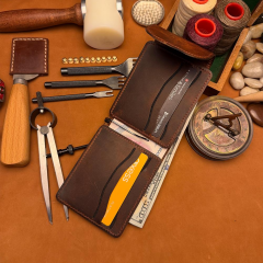 BİDERİ MILETOS HAKİKİ DERİ MANDALLI CÜZDAN KAHVERENGİ