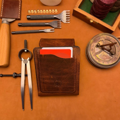 BİDERİ MILETOS HAKİKİ DERİ MANDALLI CÜZDAN KAHVERENGİ