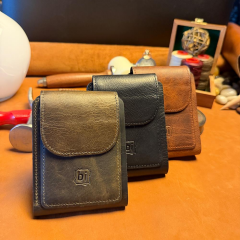 BİDERİ MILETOS HAKİKİ DERİ MANDALLI CÜZDAN KAHVERENGİ