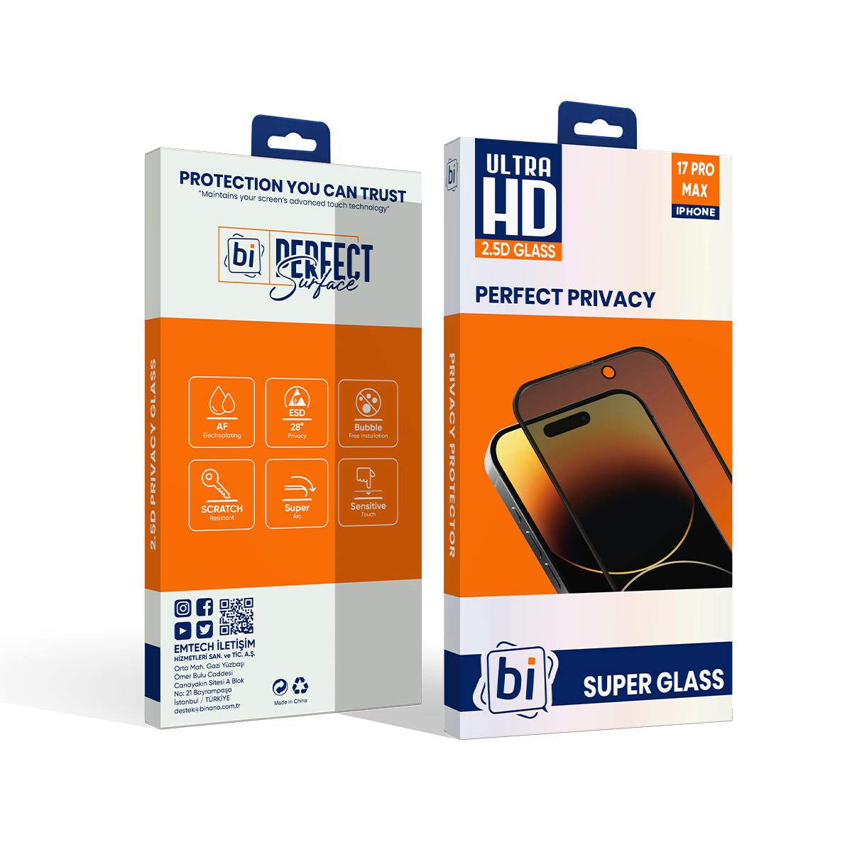Bİ 2,5D PRIVACY SUPER GLASS IPHONE 17 PRO MAX EKRAN KORUYUCU