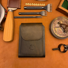 BİDERİ MILETOS HAKİKİ DERİ MANDALLI CÜZDAN HAKİ