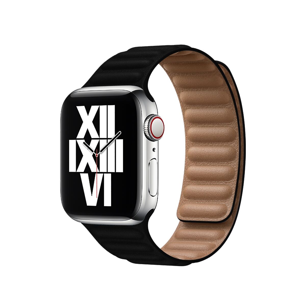 E2M Apple Watch 42-44-45-46-49mm KRD-14 Deri Siyah Kordon