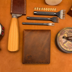 BİDERİ DIDYMA HAKİKİ DERİ MIKNATISLI CÜZDAN KAHVERENGİ