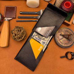 BİDERİ TEOS HAKİKİ DERİ MIKNATISLI CÜZDAN ANTRASİT