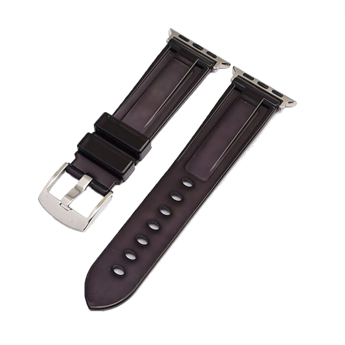 E2M Apple Watch 38-40-41mm KRD-23 Transparent Siyah Kordon