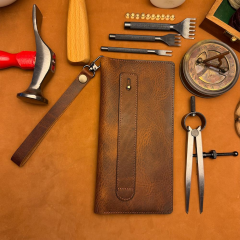 BİDERİ TRIPOLIS HAKİKİ DERİ MIKNATISLI FONKSİYONEL CÜZDAN KAHVERENGİ