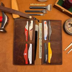 BİDERİ TRIPOLIS HAKİKİ DERİ MIKNATISLI FONKSİYONEL CÜZDAN KAHVERENGİ