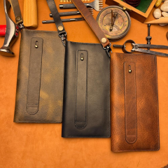 BİDERİ TRIPOLIS HAKİKİ DERİ MIKNATISLI FONKSİYONEL CÜZDAN KAHVERENGİ