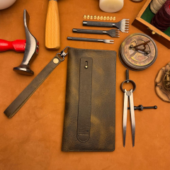 BİDERİ TRIPOLIS HAKİKİ DERİ MIKNATISLI FONKSİYONEL CÜZDAN HAKİ